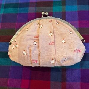 NWT Cotton Makeup Bag Purse with 100% Pure Bunny Print